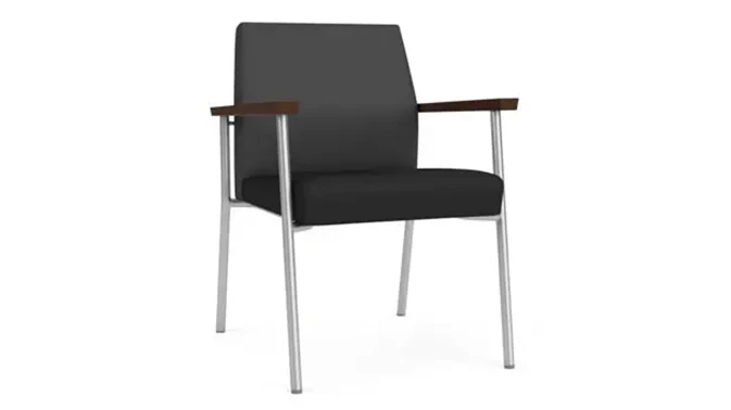 Graphite Dillon Polyurethane / Black Dillon Polyurethane / Silver Finish / Riftwood Walnut Arm Cap