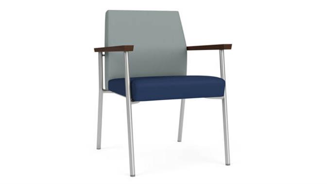 Lucid Dillon Polyurethane / Ocean Dillon Polyurethane / Silver Finish / Riftwood Walnut Arm Cap