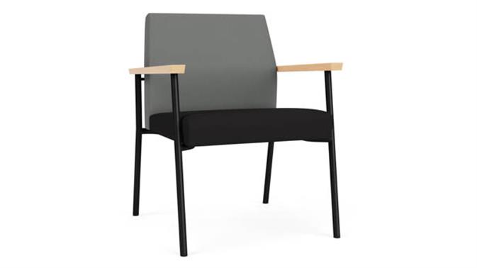 Asteroid Open House Fabric / Black Open House Fabric / Black Steel Finish / Natural Arm Cap