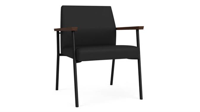Black Dillon Polyurethane / Black Steel Finish / Riftwood Walnut Armrests