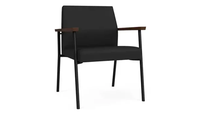 Black Dillon Polyurethane / Black Steel Finish / Riftwood Walnut Armrests