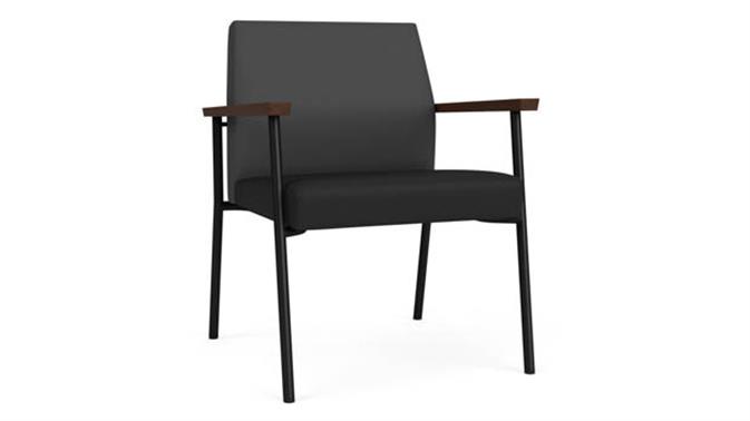 Graphite Dillon Polyurethane / Black Dillon Polyurethane / Black Steel Finish / Riftwood Walnut Arm 