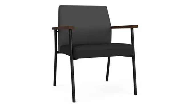 Graphite Dillon Polyurethane / Black Dillon Polyurethane / Black Steel Finish / Riftwood Walnut Arm 