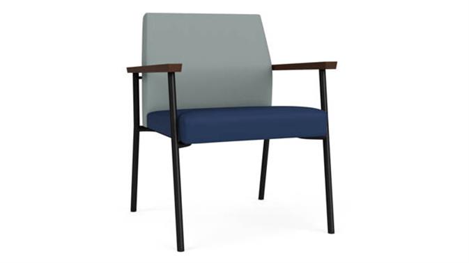 Lucid Dillon Polyurethane / Ocean Dillon Polyurethane / Black Steel Finish / Riftwood Walnut Arm Cap