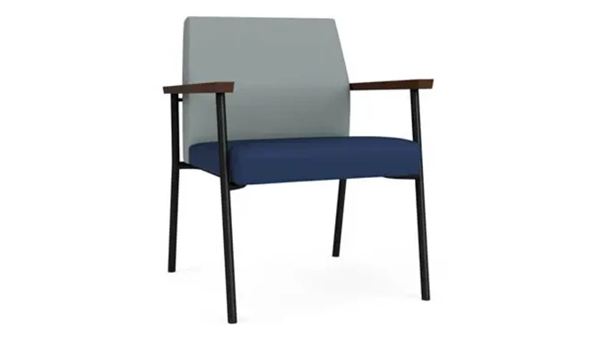 Lucid Dillon Polyurethane / Ocean Dillon Polyurethane / Black Steel Finish / Riftwood Walnut Arm Cap