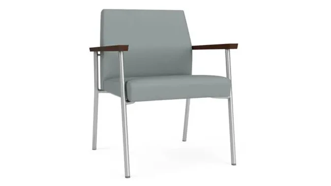 Lucid Dillon Polyurethane / Silver Finish / Riftwood Walnut Armrests