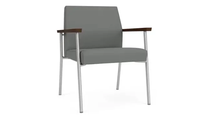 Asteroid Open House Fabric / Silver Finish / Riftwood Walnut Armrests