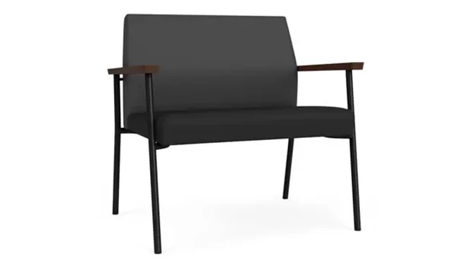 Graphite Dillon Polyurethane / Black Dillon Polyurethane / Black Steel Finish  / Riftwood Walnut Arm