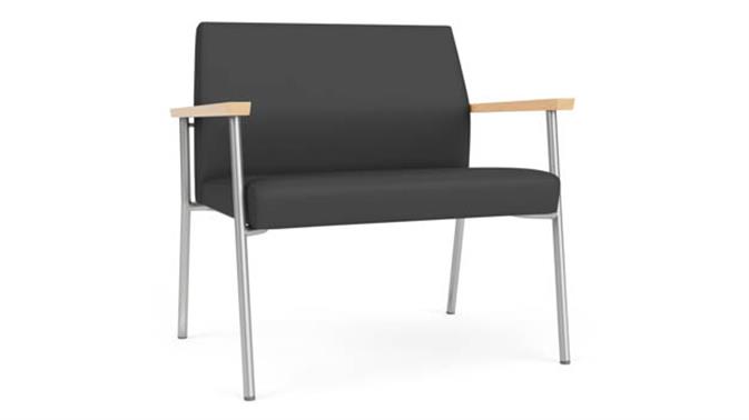 Graphite Dillon Polyurethane / Silver Finish / Natural Maple Armrests