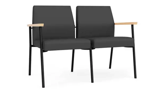 Graphite Dillon Polyurethane / Black Steel Finish / Natural Maple Armrests