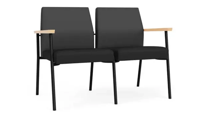 Graphite Dillon Polyurethane  / Black Dillon Polyurethane / Black Steel Finish / Natural Arm Cap