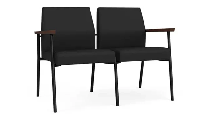 Black Dillon Polyurethane / Black Steel Finish / Riftwood Walnut Armrests