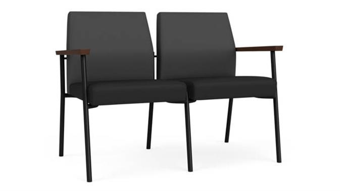 Graphite Dillon Polyurethane / Black Dillon Polyurethane / Black Steel Finish  / Riftwood Walnut Arm