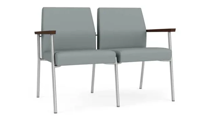 Lucid Dillon Polyurethane / Silver Finish / Riftwood Walnut Armrests