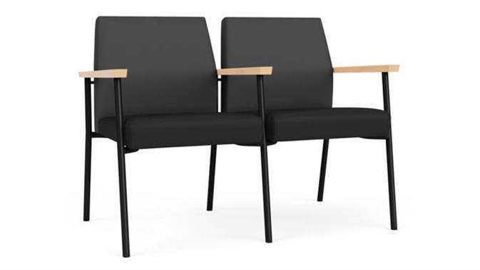 Graphite Dillon Polyurethane  / Black Dillon Polyurethane / Black Steel Finish / Natural Arm Cap