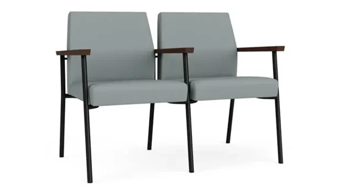 Lucid Dillon Polyurethane / Black Steel Finish / Riftwood Walnut Armrests