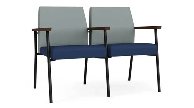 Lucid Dillon Polyurethane  / Ocean Dillon Polyurethane / Black Steel Finish / Riftwood Walnut ArmCap