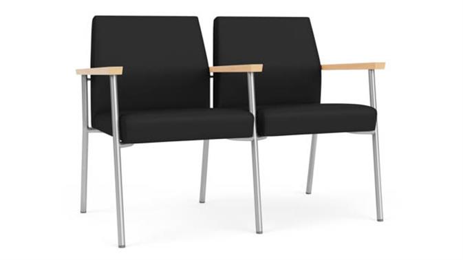 Black Dillon Polyurethane / Silver Finish / Natural Maple Armrests