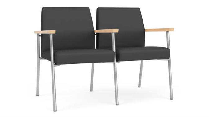 Graphite Dillon Polyurethane / Silver Finish / Natural Maple Armrests