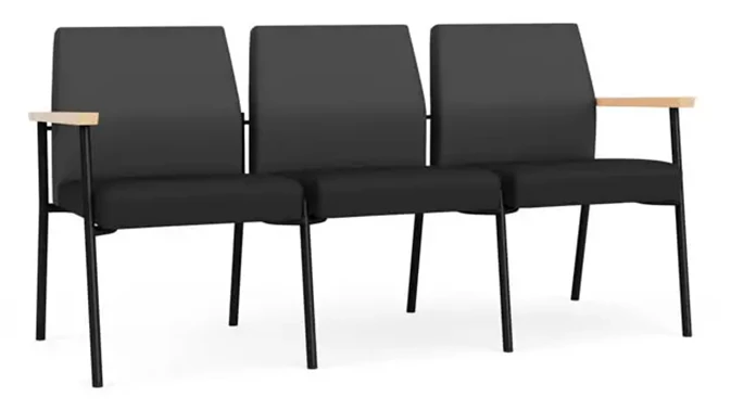 Graphite Dillon Polyurethane  / Black Dillon Polyurethane / Black Steel Finish / Natural Arm Cap