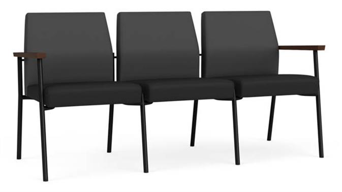 Graphite Dillon Polyurethane / Black Dillon Polyurethane / Black Steel Finish  / Riftwood Walnut Arm