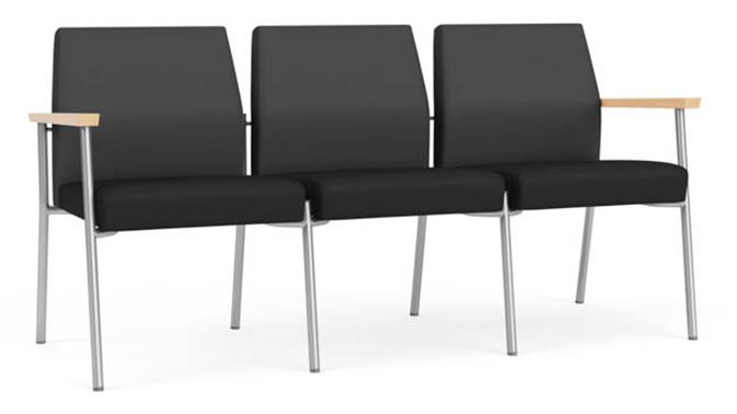 Graphite Dillon Polyurethane  / Black Dillon Polyurethane / Silver Finish / Natural Arm Cap