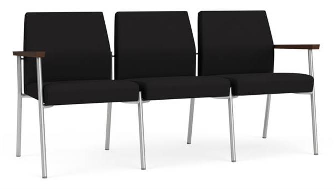 Black Open House Fabric / Silver Finish / Riftwood Walnut Armrests