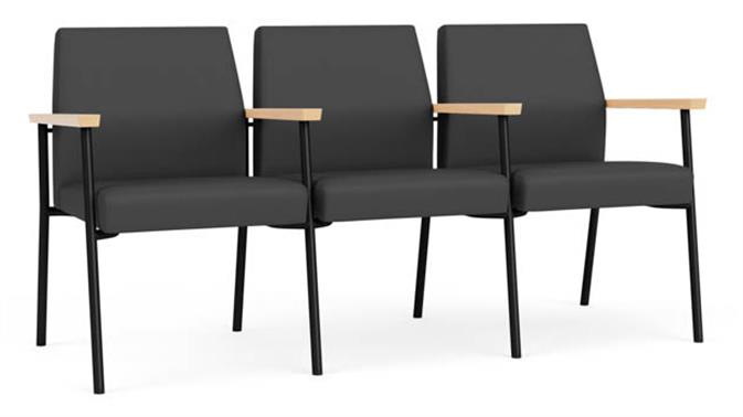 Graphite Dillon Polyurethane / Black Steel Finish /Natural Maple Armrests
