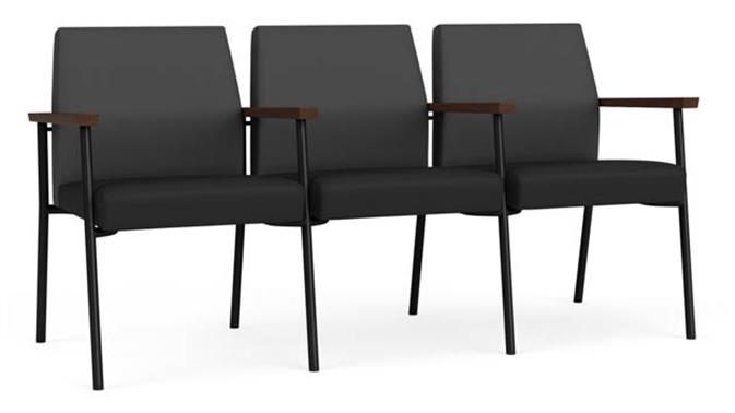 Graphite Dillon Polyurethane / Black Dillon Polyurethane / Black Steel Finish  / Riftwood Walnut Arm