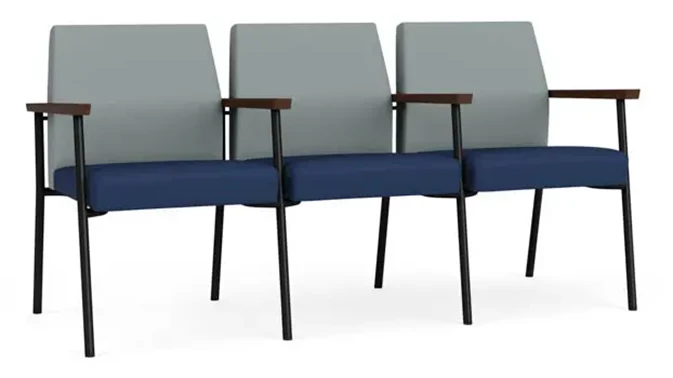 Lucid Dillon Polyurethane  / Ocean Dillon Polyurethane / Black Steel Finish / Riftwood Walnut ArmCap