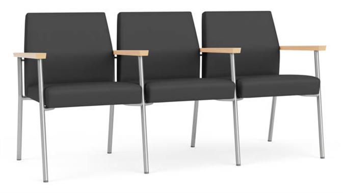 Graphite Dillon Polyurethane / Silver Finish /Natural Maple Armrests