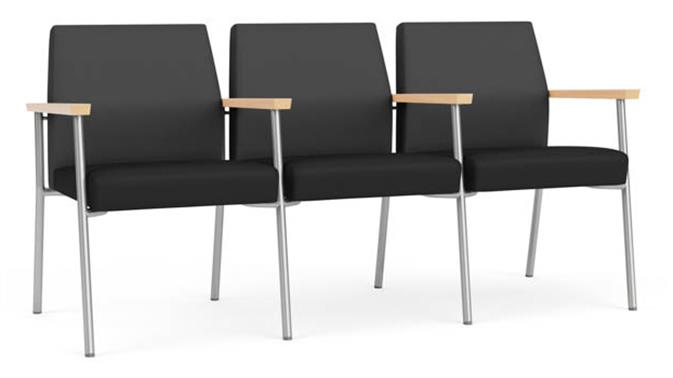Graphite Dillon Polyurethane  / Black Dillon Polyurethane / Silver Finish / Natural Arm Cap