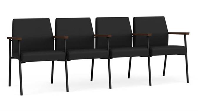 Black Dillon Polyurethane / Black Steel Finish / Riftwood Walnut Armrests
