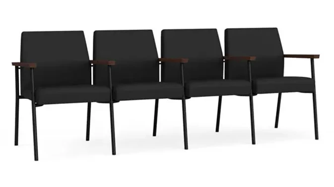 Black Dillon Polyurethane / Black Steel Finish / Riftwood Walnut Armrests
