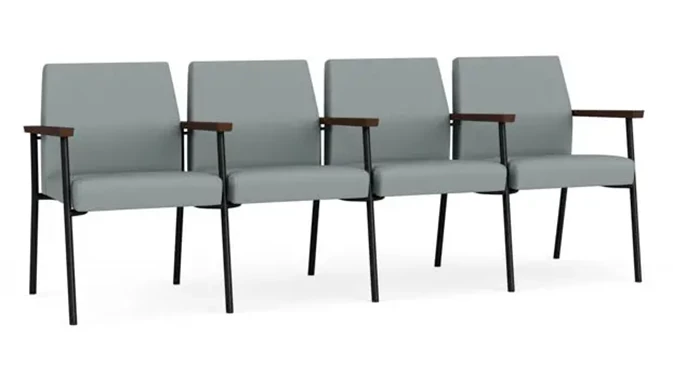 Lucid Dillon Polyurethane / Black Steel Finish / Riftwood Walnut Armrests