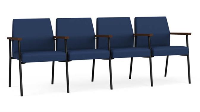 Ocean Dillon Polyurethane / Black Steel Finish / Riftwood Walnut Armrests