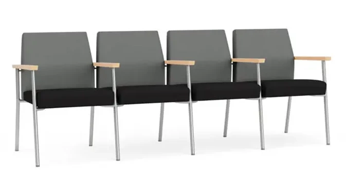 Asteroid Open House Fabric / Black Open House Fabric / Silver Finish / Natural Arm Cap