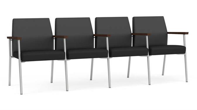 Graphite Dillon Polyurethane / Black Dillon Polyurethane / Silver Finish / Riftwood Walnut Arm Cap