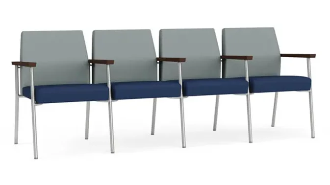 Lucid Dillon Polyurethane / Ocean Dillon Polyurethane / Silver Finish / Riftwood Walnut Arm Cap