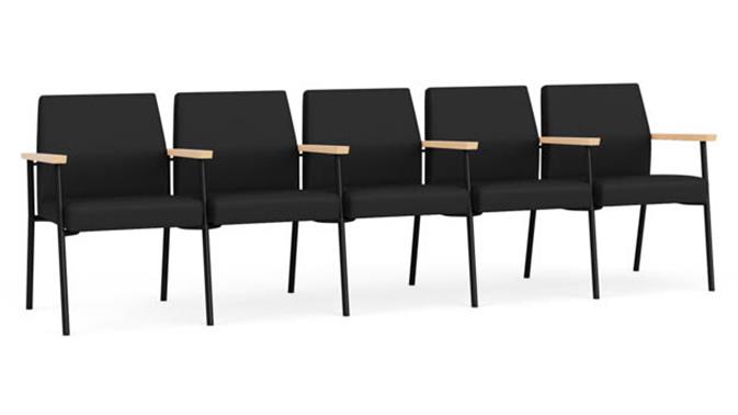 Black Dillon Polyurethane / Black Steel Finish / Natural Maple Armrests