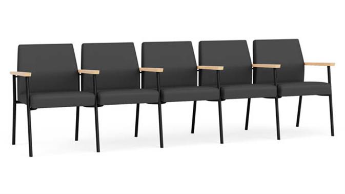 Graphite Dillon Polyurethane / Black Steel Finish / Natural Maple Armrests
