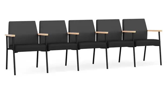 Graphite Dillon Polyurethane  / Black Dillon Polyurethane / Black Steel Finish / Natural Arm Cap