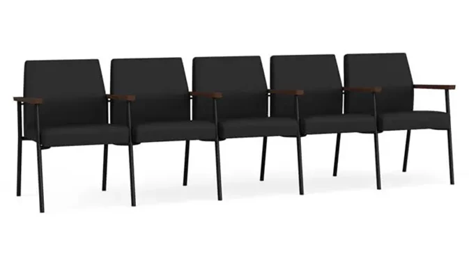 Black Dillon Polyurethane / Black Steel Finish / Riftwood Walnut Armrests