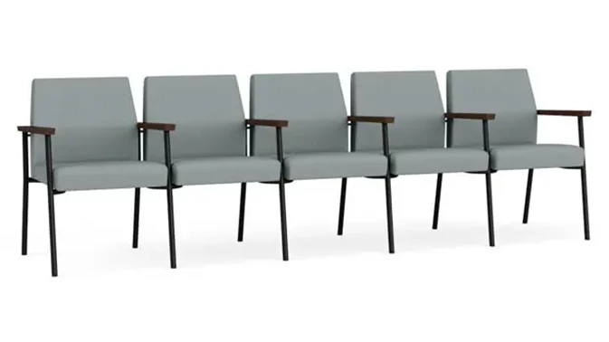 Lucid Dillon Polyurethane / Black Steel Finish / Riftwood Walnut Armrests