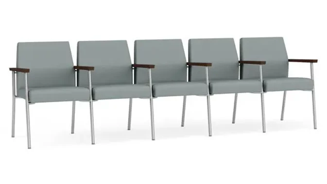 Lucid Dillon Polyurethane / Silver Finish / Riftwood Walnut Armrests