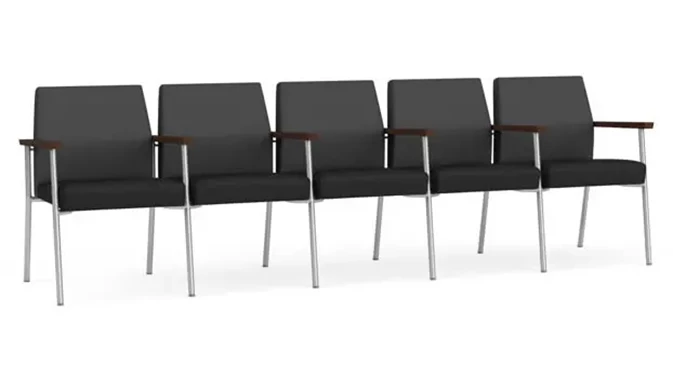 Graphite Dillon Polyurethane / Black Dillon Polyurethane / Silver Finish / Riftwood Walnut Arm Cap