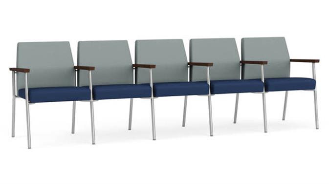 Lucid Dillon Polyurethane / Ocean Dillon Polyurethane / Silver Finish / Riftwood Walnut Arm Cap