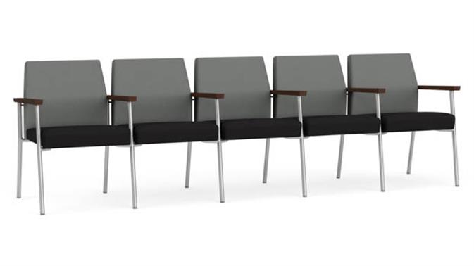 Asteroid Open House Fabric / Black Open House Fabric / Silver Finish / Riftwood Walnut Arm Cap