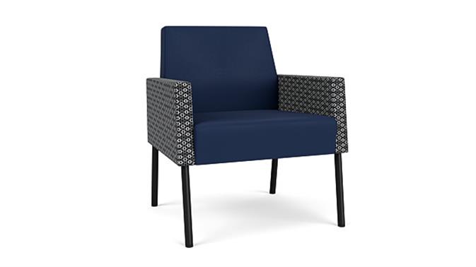 Ink Modena Polyurethane/ Echo Rise Fabric/Black Steel Finish Legs