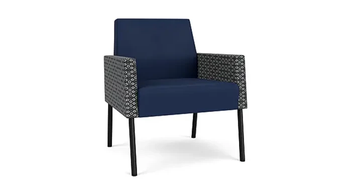 Ink Modena Polyurethane/ Echo Rise Fabric/Black Steel Finish Legs